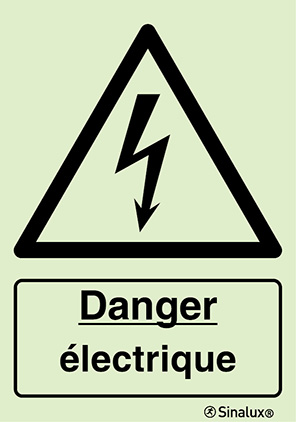 Signal de danger électrique avec texte