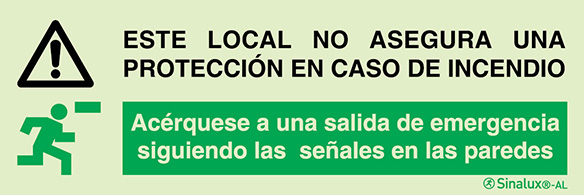 Signal Sinalux AL, localisation des équipements de secours, niche de sécurité en espagnol