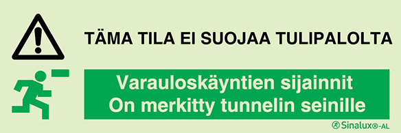 Signal Sinalux AL, localisation des équipements de secours, niche de sécurité en finlandais