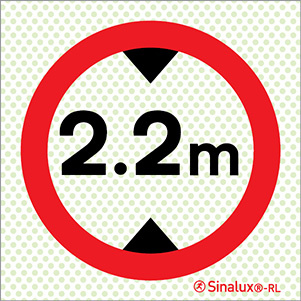Signal Sinalux RL pour parcs de stationnement, hauteur limitée à 2.2 mètres