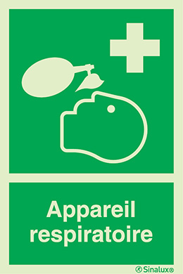 Signal avec texte "Appareil respiratoire"