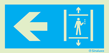 Signal d´information, ascenseur à gauche