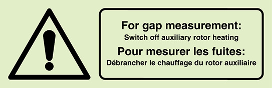 Signal pour éoliennes, pour mesurer les fuites avec texte en français et anglais