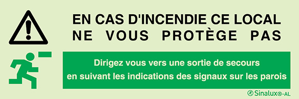 Signal Sinalux AL, localisation des équipements de secours, niche de sécurité en français