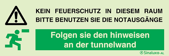 Signal Sinalux AL, localisation des équipements de secours, niche de sécurité en allemand