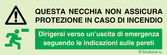 Signal Sinalux AL, localisation des équipements de secours, niche de sécurité en italien