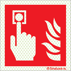 Signal Sinalux RL, localisation des équipements d´alerte de lutte contre l´incendie, déclencheur manuel d´alarme incendie selon la directive européenne