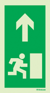 Signal d´évacuation pour piliers selon la directive européenne 92/58/CEE, flèche vers le haut