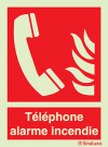 Signal de téléphone alarme incendie avec texte