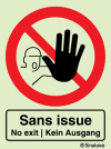 Signal Sans issue avec texte en français, anglais et allemand