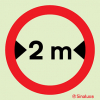 Signal pour parkings, largeur limitée à 2 mètres