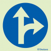 Signal pour parkings, direction tout droit ou tourner à droite