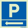 Signal pour parkings, parking à gauche