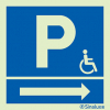 Signal pour parkings, parking pour PMR à droite