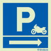 Signal pour parkings, parking pour motos à droite