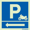 Signal pour parkings, parking pour motos à gauche