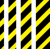 Signal d´obstacles et de zones dangereuses, bande auto-adhésive réfléchissantes - rayures jaunes et noires