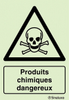 Signal de danger, produits chimiques dangereux avec texte