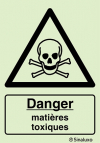 Signal de danger, matières toxiques avec texte