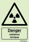 Signal de danger, radiation ionique avec texte