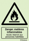 Signal de danger, matières inflammables avec texte