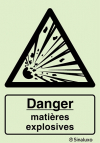Signal de danger, matières explosives avec texte