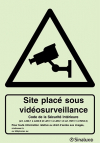 Signal de locaux sous vidéo-surveillance avec texte (selon code de la sécurité intérieure)