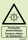 Signal pour installations photovoltaïques, production photovoltaïque avec texte