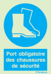 Signal d´obligation, port obligatoire des chaussures de sécurité avec texte