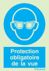 Signal d´obligation, protection obligatoire de la vue avec texte