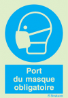Signal d´obligation, port du masque obligatoire avec texte