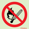 Signal d´interdiction, flammes nues interdites, défense de fumer