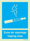 Signal de zone de vapotage avec texte en français et anglais
