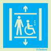 Signal d´information pour PMR, ascenseur pour personnes à mobilité réduite