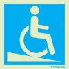 Signal d´information pour PMR, rampe (descente) pour personnes à mobilité réduite