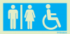 Signal d´information, toilette hommes, femmes et personnes à mobilité réduite