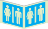 Signal d´information panoramique, toilette hommes et femmes