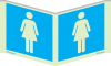 Signal d´information panoramique, toilette femmes