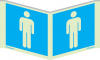 Signal d´information panoramique, toilette hommes et femmes