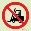 Signal en polycarbonate LLL auto-adhésif et anti-dérapant pour application au sol, interdit aux véhicules industriels et de manutention