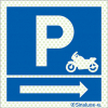 Signal Sinalux RL pour parcs de stationnement, parking pour motos à droite